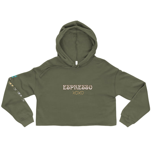 Crop Hoodie - ESPRESSO XOXO